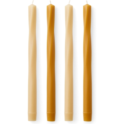 Audo Copenhagen Twist Tapered Kaarsen H30 Set Van 4 Warm