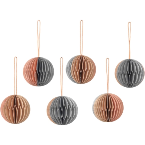 Broste Copenhagen Ball Papieren Roodtballen Set Van 6 Multi Blauw