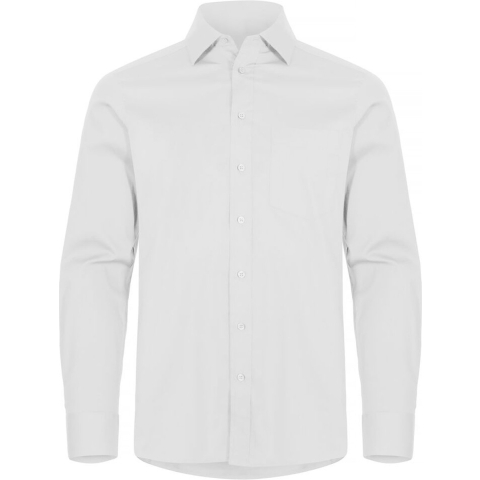 Clique 027960 Stretch Heren Overhemd Lm - Wit - S