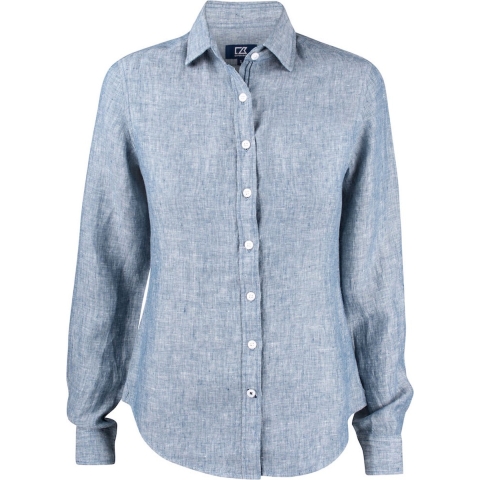 Cutter & Buck 352409 Summerland Linen Shirt Ladies - Denim Mélange - XL