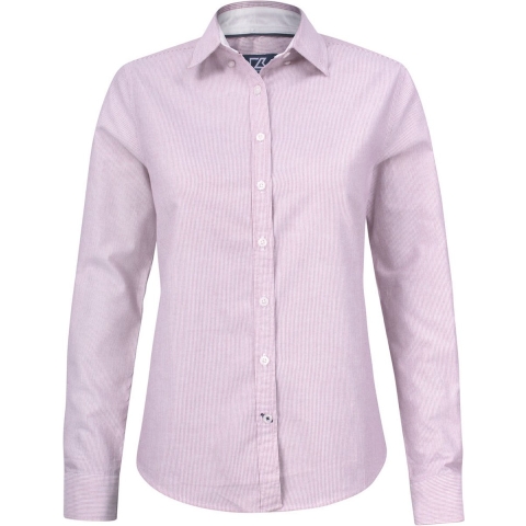 Cutter & Buck 352401 Belfair Oxford Shirt Ladies - Burgundy/Wit Gestreept - XS
