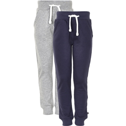 Minymo Joggingbroek - 2-pack - Navy/Grijs - Minymo - 1 jaar (80) - Broeken - Katoen