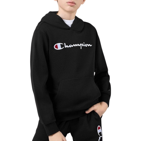 Champion Hoodie - Zwart m. Logo - Champion - 7-8 jaar (122-128) - Hoodie