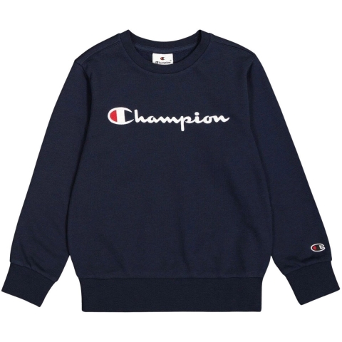 Champion Sweatshirt - Ronde hals - Zwart m. Logo - Champion - 7-8 jaar (122-128) - Sweatshirt