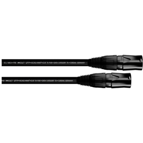 Cordial 15589 RJ45 Netwerkkabel, patchkabel CAT 7a S/FTP 1.50 m Zwart PUR-mantel 1 stuk(s)