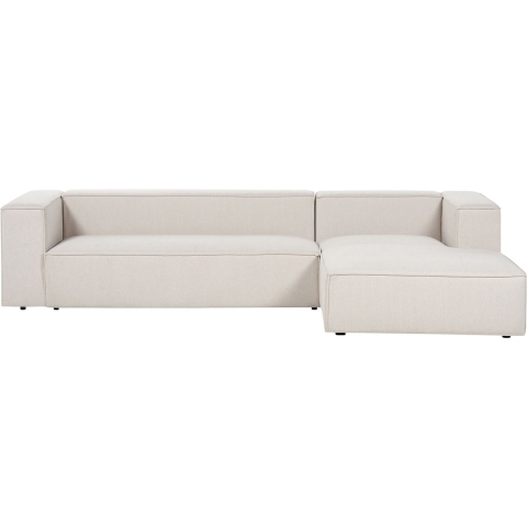Beliani - VERNON - Hoekbank 3-zits - Beige - Linkszijdig - Polyester