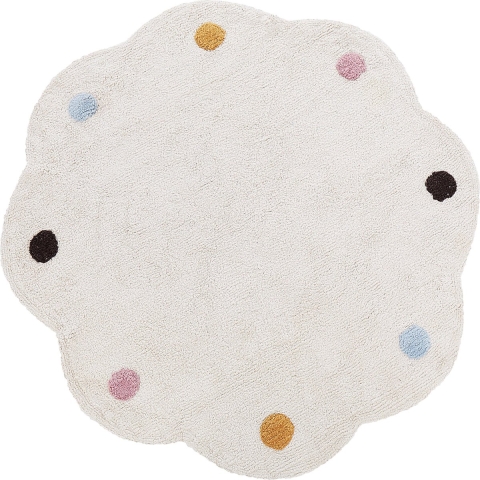 Beliani - DUREVI - Vloerkleed - Beige - ø 120 cm - Katoen