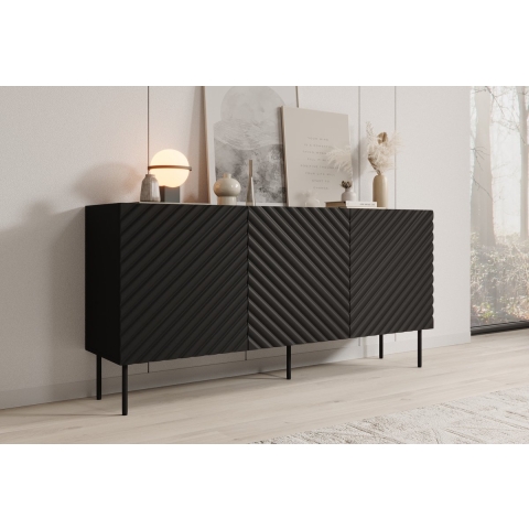 Meubella Dressoir Laguna - Zwart - 165 cm