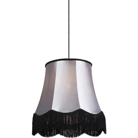 QAZQA Retro hanglamp zwart met grijs 45 cm - Granny