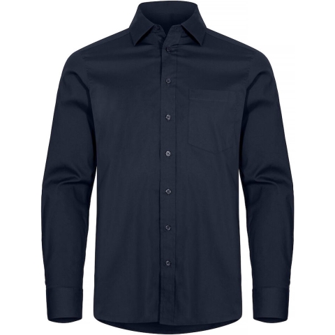 Clique 027960 Stretch Heren Overhemd Lm - Dark Navy - 4XL