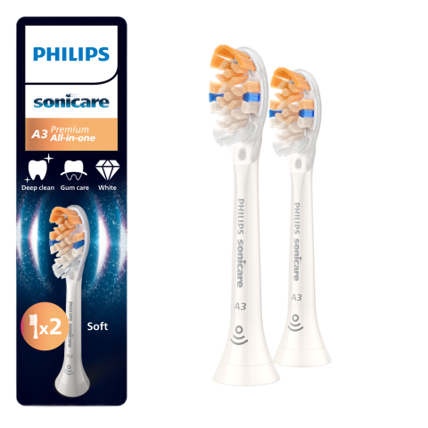 Philips Sonicare 2 A3 Premium All-in-one Hx9092/87 Opzet Borstels Wit
