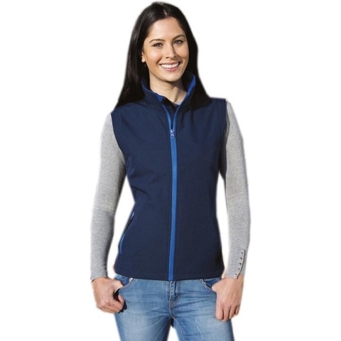Softshell outdoor bodywarmer navy blauw voor dames S (36/48) -