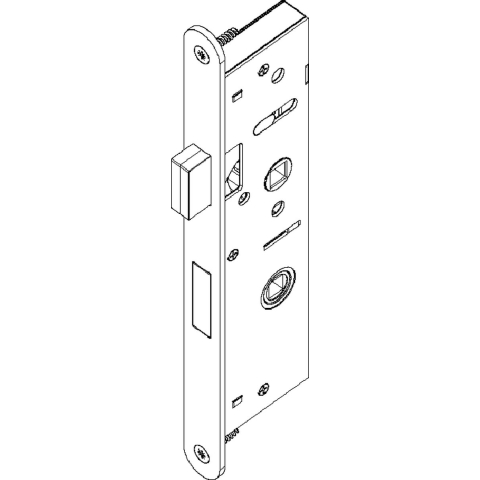 Mauer | Smal Magneet | Smaldeurslot | Bad/WC Slot | 4445 | Met Zwarte Voorplaat
