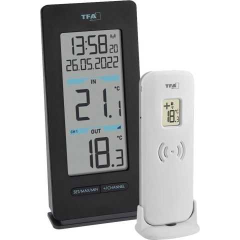 TFA Dostmann Buddy Draadloze thermometer digitaal Zwart