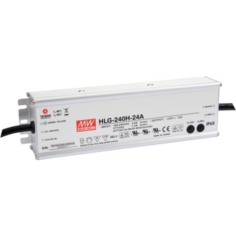Mean Well HLG-240H-24A LED-driver, LED-transformator Constante spanning, Constante stroomsterkte 240 W 10 A 24 V/DC PFC-schakeling, Overbelastingsbescherming,
