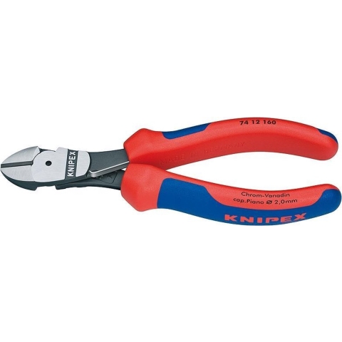 Knipex Kracht-zijsnijtang zwart geatramenteerd met meer-componentengrepen 160 mm - 7412160