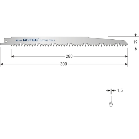 Rotec Reciprozagen RC160 / 1531XL (VPE 5 stuks) - 5250160