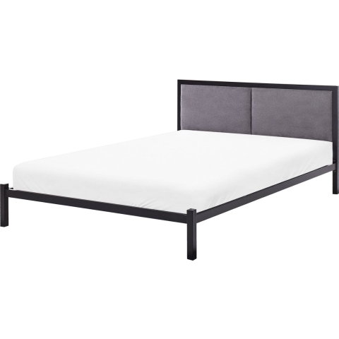 Beliani-CLAMART -Tweepersoonsbed-Zwart|Grijs-140 x 200 cm-Metaal