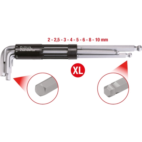 KS Tools 151.2180 Inbus Haakse schroevendraaierset 2 mm, 2.5 mm, 3 mm, 4 mm, 5 mm, 6 mm, 8 mm, 10 mm 8-delig
