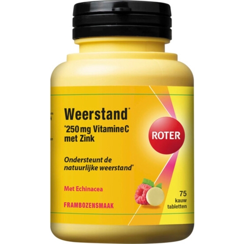 Gratis Verzending: 2x Roter Vitamine C 250 mg Weerstand Framboos 75 kauwtabletten