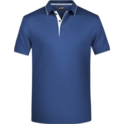 Polo shirt Golf Pro premium - navy/wit - katoen - voor heren S -