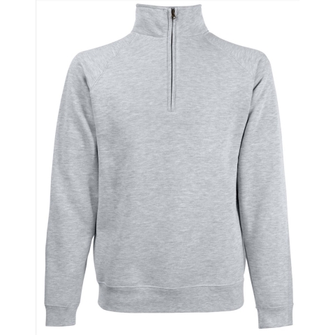 Fruit of the Loom sweater voor heren met halsrits - Lichtgrijs - Katoen/polyester M (EU 50) -