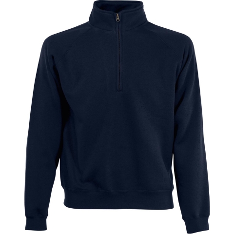 Fruit of the Loom sweater voor heren met halsrits - Donkerblauw - Katoen/polyester L (EU 52) -
