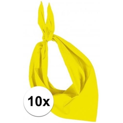 10x Zakdoek bandana geel -