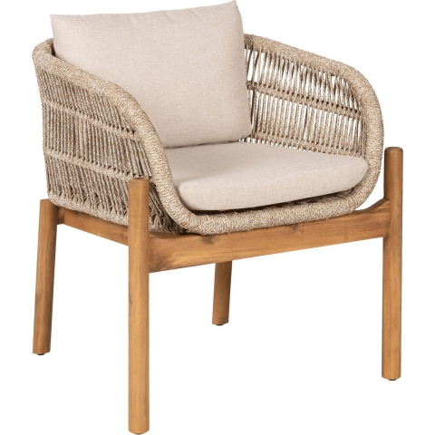 House Nordic Terracina Eetkmaerstoel Acacia|Beige set van 2