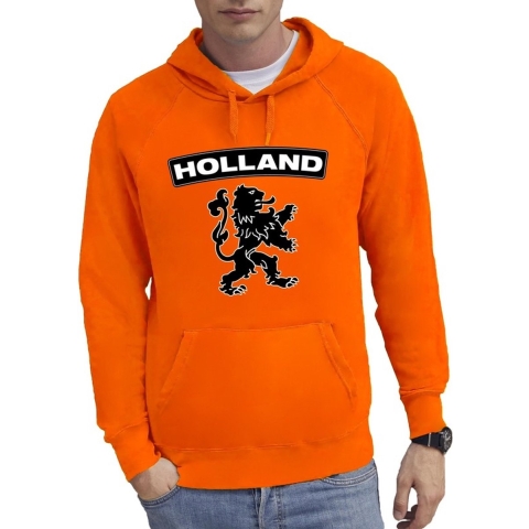 Oranje Holland hoodie met zwarte leeuw heren S (EU 48) -