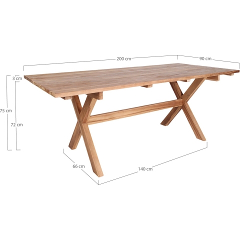 House Nordic Murcia Rechthoekige Eettafel Teakhout