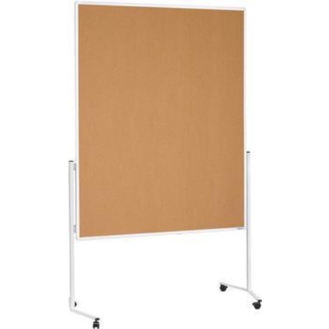 Magnetoplan Presentatiebord 2111124 (l x b x h) 1730 x 1200 x 1500 mm Kurk Bruin Tweezijdig te gebruiken, Incl. rollen, Prikbord 2111124