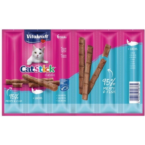 Vitakraft Catstick Classic met zalm kattensnack 10 x 6 sticks