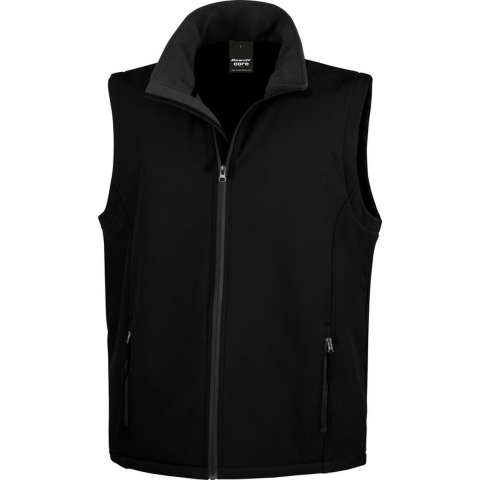 Softshell casual bodywarmer - heren - zwart - Outdoorkleding - wandelen/zeilen - Mouwloos vest M (38/50) -