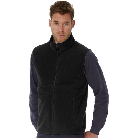 Casual bodywarmer fleece voor heren - zwart - Outdoor kleding - wandelen/fietsen L (40/52) -