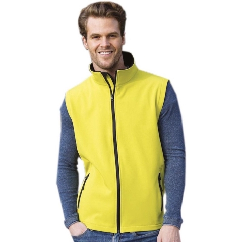 Softshell casual bodywarmer - heren - geel - Outdoorkleding - wandelen/zeilen - Mouwloos vest M (38/50) -