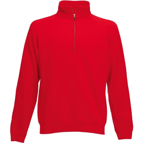 Fruit of the Loom sweater voor heren met halsrits - Rood - Katoen/polyester 2XL (EU 56) -