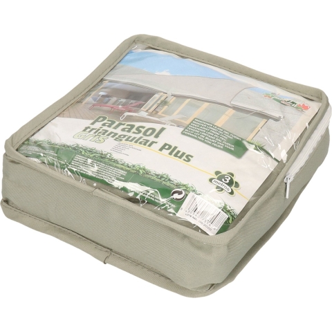 Schaduwdoek/zonnescherm driehoek grijs 3 meter -