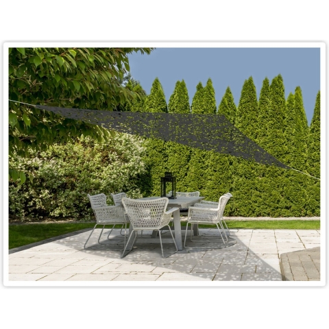 Schaduwdoek/zonnescherm driehoek grijs camouflage 3,6 meter -