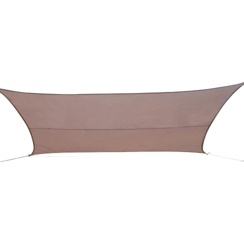 Polyester schaduwdoek/zonnescherm Curacao rechthoekig taupe 3 x 4 meter -