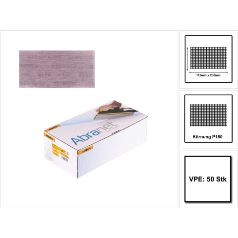 Mirka ABRANET 115x230mm Grip | P180 | 50/verpakking - 5411205018