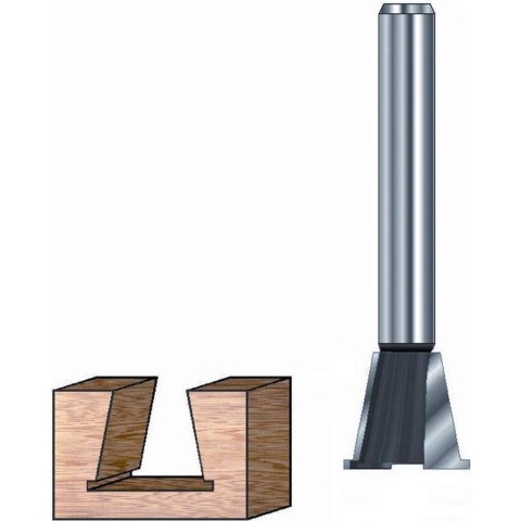 ENT Zwaluwstaartfrees met voorritser HM, 14 graden A14.3mm kolf 12mm - 7916150