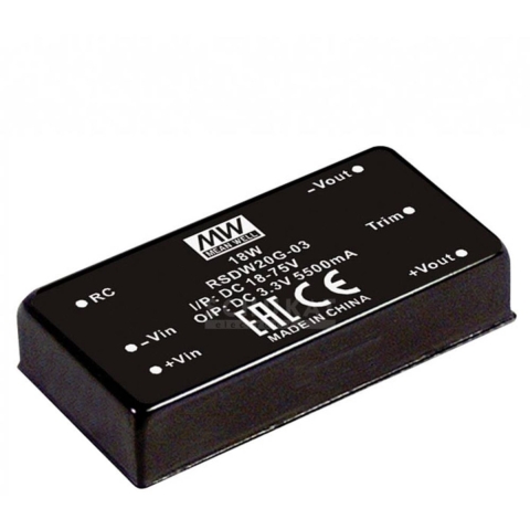 Mean Well RSDW20H-12 DC/DC-converter 1.67 A 20 W Aantal uitgangen: 1 x Inhoud 1 stuk(s)