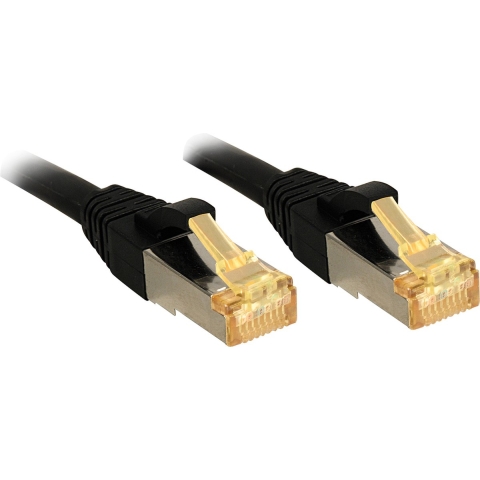 LINDY 47312 RJ45 Netwerkkabel, patchkabel CAT 6a (losse kabel CAT 7) S/FTP 7.50 m Zwart Snagless 1 stuk(s)