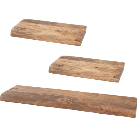 Home67 - Wandplank Pure Mangohout - Set van 3 Klein