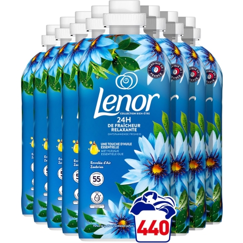 8x Lenor Wasverzachter Zeebries 55 Wasbeurten 1155 ml