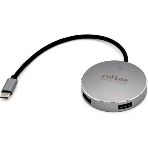 Roline USB-combi-hub 4 poorten Grijs