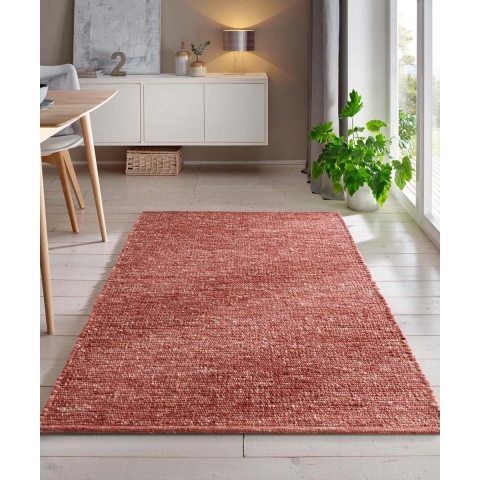 Tapeso Wollen vloerkleed - Bokn rood - 200x290 cm