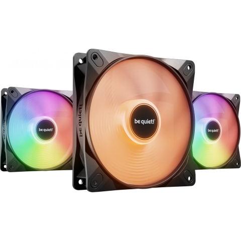 BeQuiet LIGHT WINGS LX 120mm PWM high-speed Triple-Pack PC-ventilator Zwart (b x h x d) 120 x 120 x 25 mm Incl. LED-verlichting