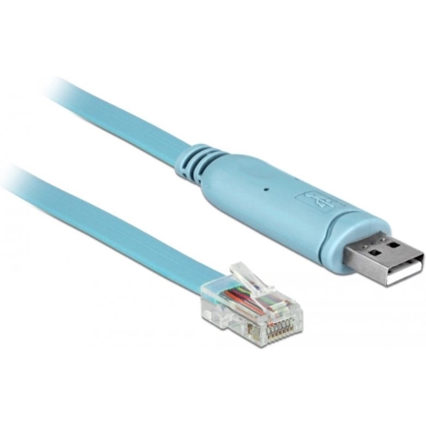 Delock USB-adapter USB 1.1, USB 2.0 USB-A stekker, RJ45 2 m Blauw 64185